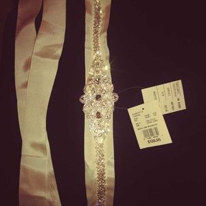 Grosgrain Sash w/ Linear Beaded Design